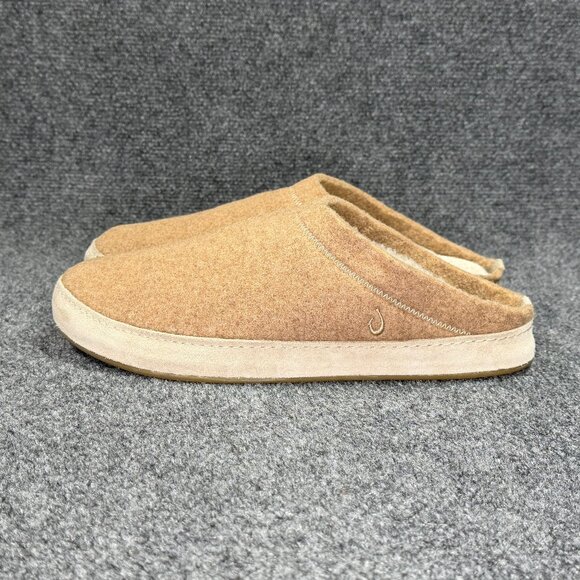 OluKai Hamani Hulu Mule slippers Men\'s Size 10 Oatmeal Wool Slip On House Shoes main image 6